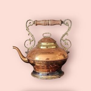 vintage large copper tea kettle